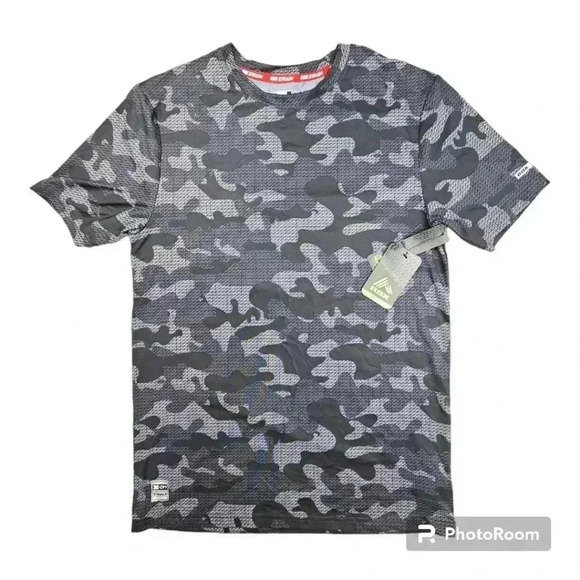 RBX Men's Charcoal Camo fitted Jersey Crewneck Tee # CRM246R Large - Picture 2 of 9